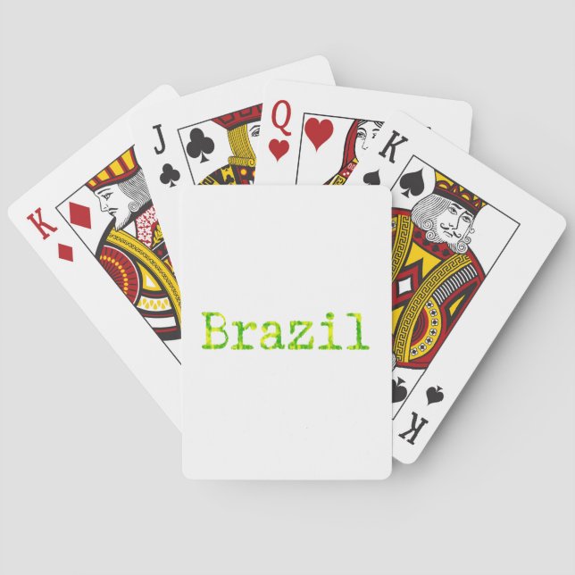 Brazil Green and Yellow Font Poker Cards (Back)