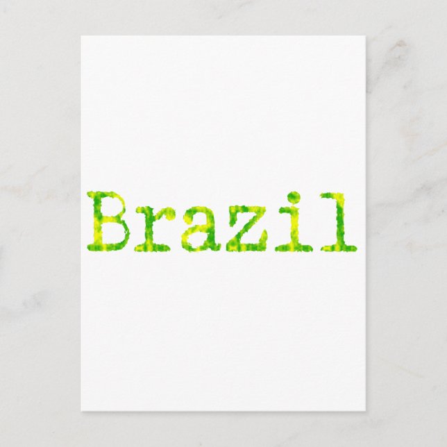 Brazil Green and Yellow Font Postcard (Front)
