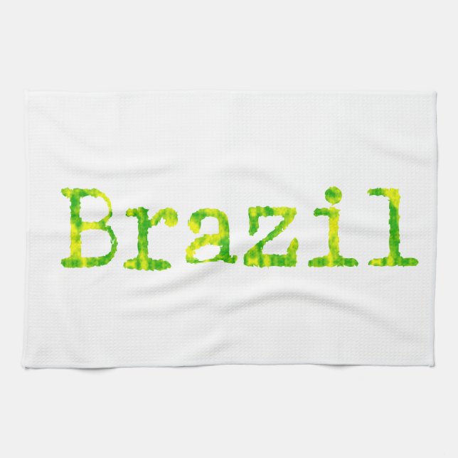 Brazil Green and Yellow Font Towel (Horizontal)