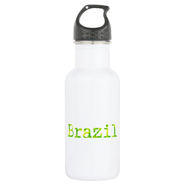 Brazil Green and Yellow Font Water Bottle (Front)