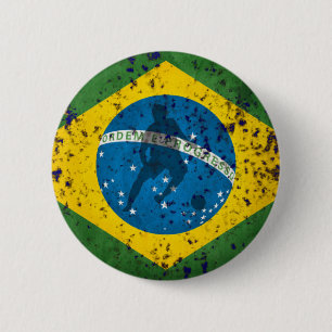 Brazil Grunge flag for Brazilians worldwide Pinback Button