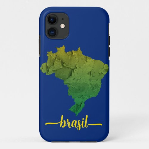 Brazil Grunge  Map of Brazil iPhone 11 Case