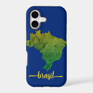 Brazil Grunge Map of Brazil iPhone 17 Case