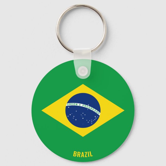 Brazil Guinea Flag Charming Patriotic Keychain (Front)