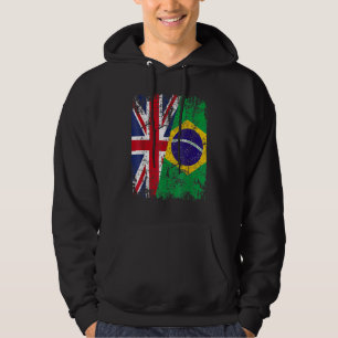 BRAZIL Half BRITAIN UK Friendship Flag BRAZILIAN   Hoodie