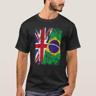 BRAZIL Half BRITAIN UK Friendship Flag BRAZILIAN T-Shirt
