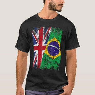 BRAZIL Half BRITAIN UK Friendship Flag BRAZILIAN T-Shirt