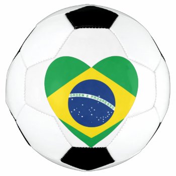 Brazil Heart Flag Soccer Ball by pdphoto at Zazzle