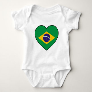 Brazil Heart Soccer Baby Bodysuit
