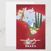 Brazil Illustrated travel poster. (Front/Back)