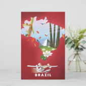 Brazil Illustrated travel poster. (Standing Front)