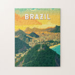 Brazil Illustration Travel Art Vintage Jigsaw Puzzle<br><div class="desc">Brazil vector artwork design. Brazil,  the largest country in South America,  is known for its stunning natural wonders,  lively culture,  and world-famous festivals.</div>