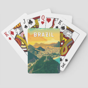 Brazil Illustration Travel Art Vintage Poker Cards