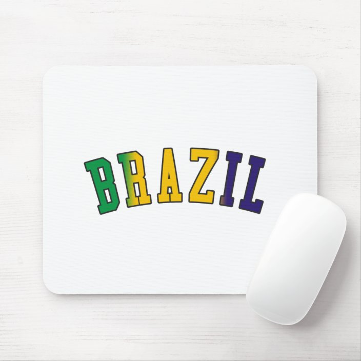 Brazil in National Flag Colors Mouse Pad