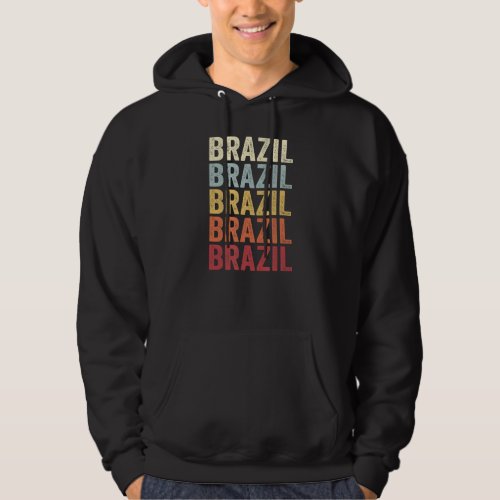 Brazil Indiana Brazil IN Retro Vintage Text Hoodie