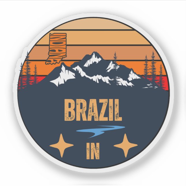 Brazil, Indiana Sticker (Front)