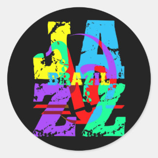 Brazil jazz classic round sticker