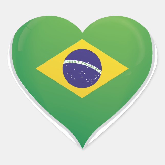 Brazil love flag pride heart sticker (Front)