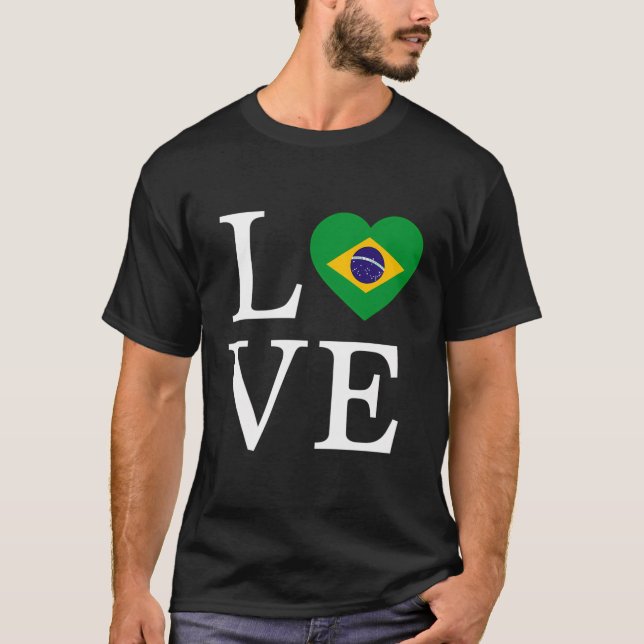 Brazil Love Heart Brazilian Americans Cute Woman M T-Shirt (Front)