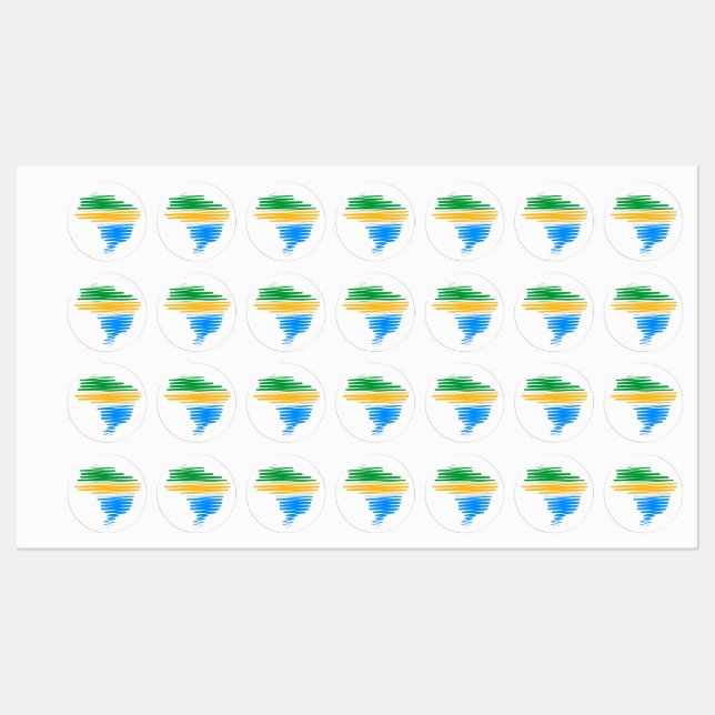 Brazil map border with brazilian flag colors labels (Sheet)