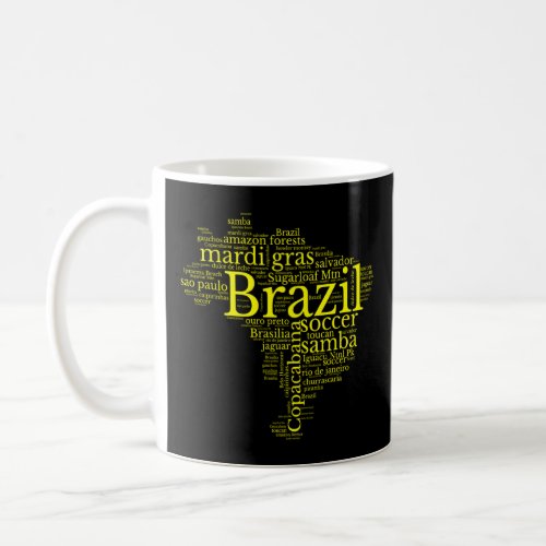 Brazil Map Brazilian Soccer Copacabana Brasil Men  Coffee Mug