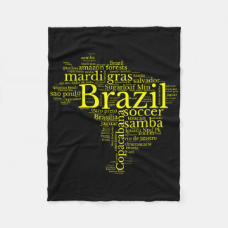 Brazil Map Brazilian Soccer Copacana Brasil Men Wo Fleece Blanket
