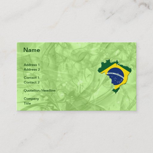 Customizable Brazil map business card templates