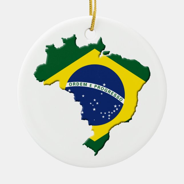 Brazil map ceramic ornament (Front)