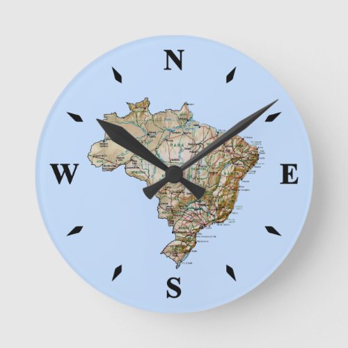 Brazil Map Clock