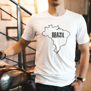 Brazil Map Country Shirt Brazilian Shape T-Shirt