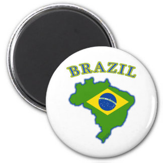 BRAZIl Map/Flag Magnet