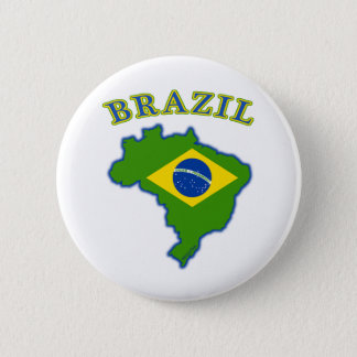 BRAZIl Map/Flag Pinback Button