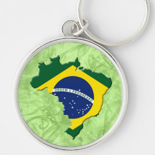 Brazil map keychain