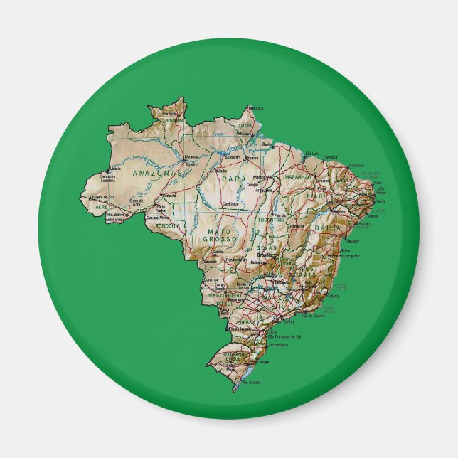 Brazil Map Magnet (Front)