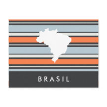 Brazil Map: Modern Stripes