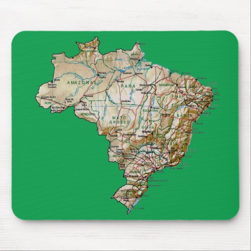 Brazil Map Mousepad