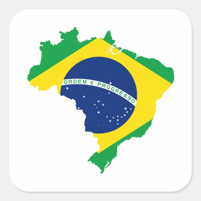 BRAZIL MAP SQUARE STICKER (Front)