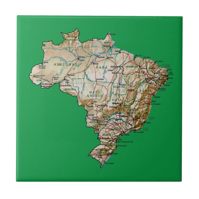 Brazil Map Tile (Front)