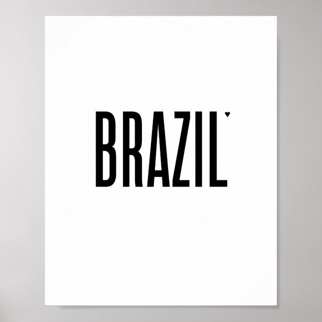 Brazil - minimalistic typography poster (Front)
