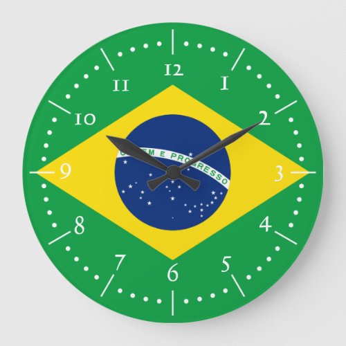 Brazil national flag large clock