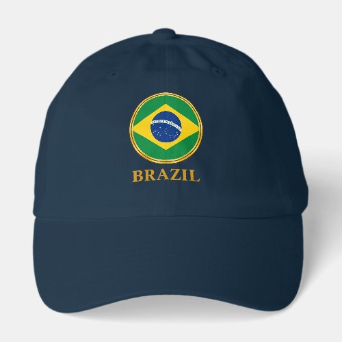 Brazil National Pride Circular Flag Badge  Hat