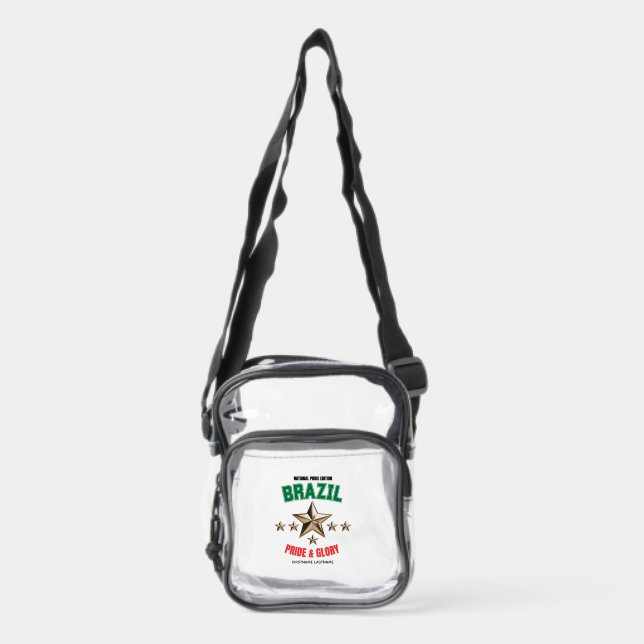 Brazil National Pride Custom Clear Crossbody Bag (Front)