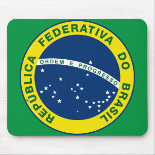 brazil national seal mouse pad