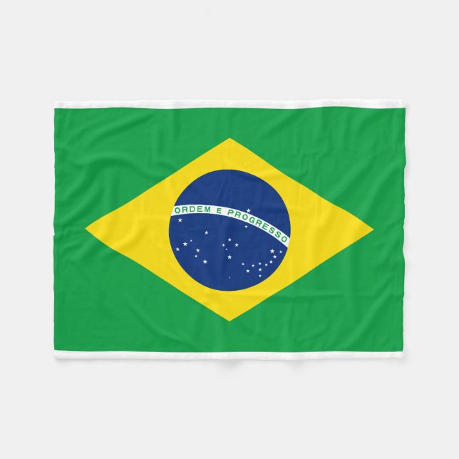 Brazil National World Flag Fleece Blanket (Front (Horizontal))