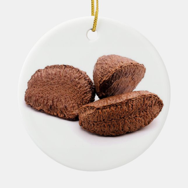 Brazil Nuts Ceramic Ornament (Front)