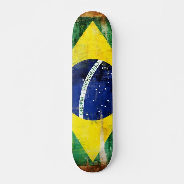 Brazil old flag skateboard deck (Front)