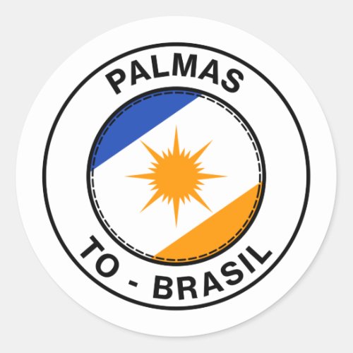 Brazil Palmas Tocantins TO Bandeira Stamp Classic Round Sticker