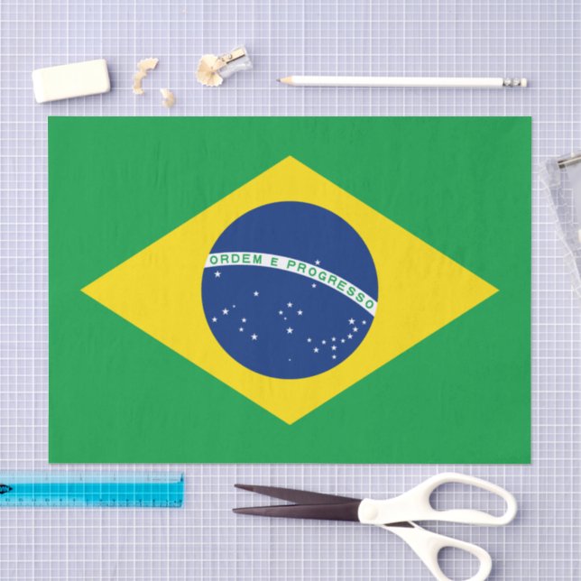 Brazil paper tissue, Brazilian Flag tissue paper (Craft)
