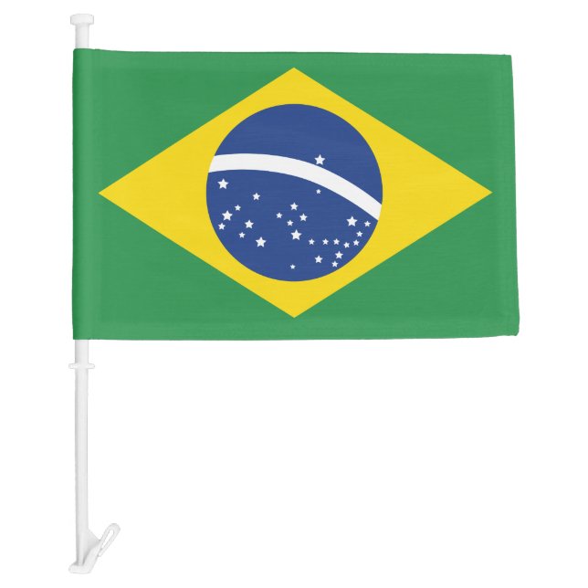 Brazil Patriotic Sports Fan Car Accessory Flag (Front)
