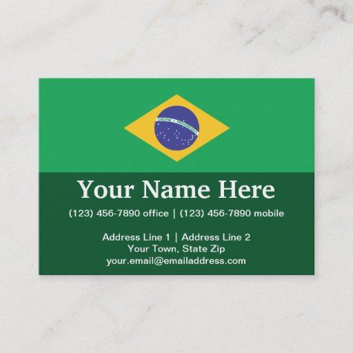 Customizable Brazil Plain Flag Business Card Templates